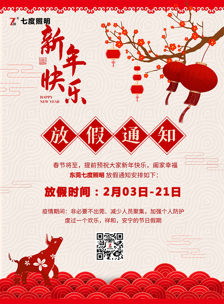 东莞麻豆视频下载照明科技有限公司-2020年农历春节放假通知